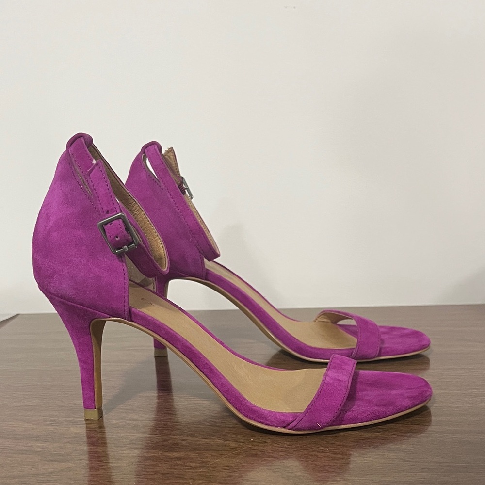 Halogen Magenta Open-Toe Heels